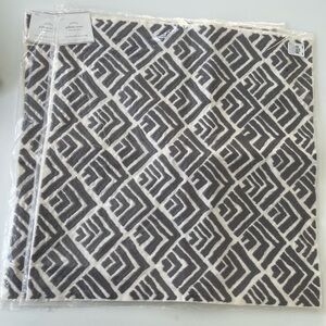 NWT Pottery Barn Pair of 18” x 18” Decorative Pillow Cases Cream and Charcoal